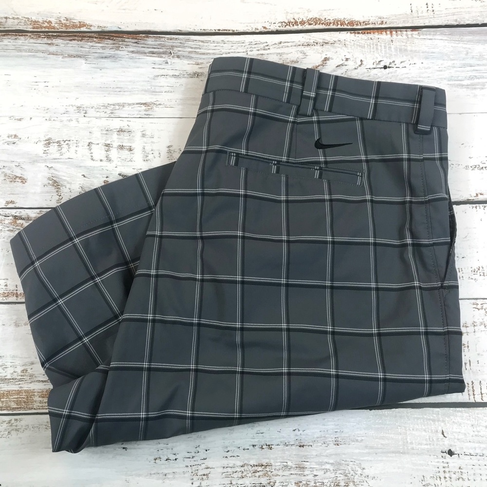 Nike Golf Shorts Gray Plaid size 38